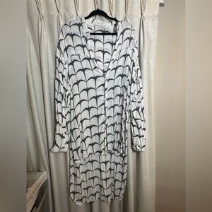 Mango Monochrome Long Sleeve Dress
